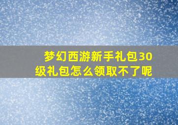 梦幻西游新手礼包30级礼包怎么领取不了呢