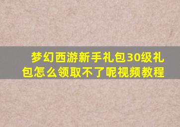 梦幻西游新手礼包30级礼包怎么领取不了呢视频教程