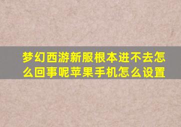 梦幻西游新服根本进不去怎么回事呢苹果手机怎么设置