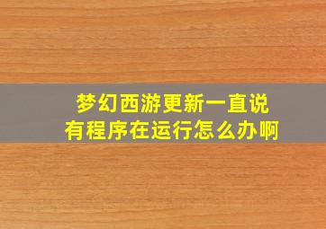 梦幻西游更新一直说有程序在运行怎么办啊