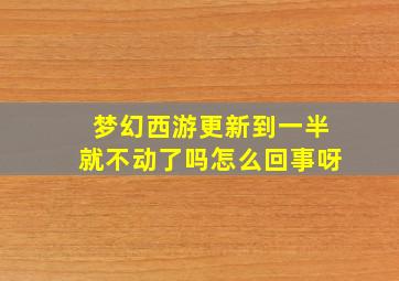 梦幻西游更新到一半就不动了吗怎么回事呀