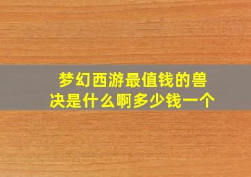 梦幻西游最值钱的兽决是什么啊多少钱一个