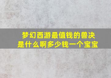 梦幻西游最值钱的兽决是什么啊多少钱一个宝宝