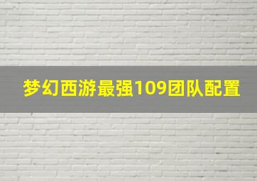 梦幻西游最强109团队配置