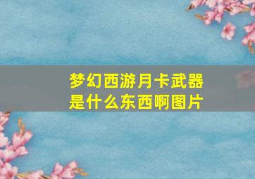 梦幻西游月卡武器是什么东西啊图片