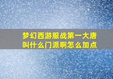 梦幻西游服战第一大唐叫什么门派啊怎么加点