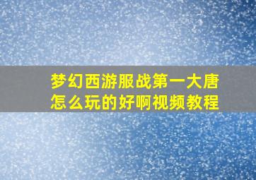 梦幻西游服战第一大唐怎么玩的好啊视频教程