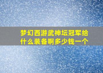 梦幻西游武神坛冠军给什么装备啊多少钱一个