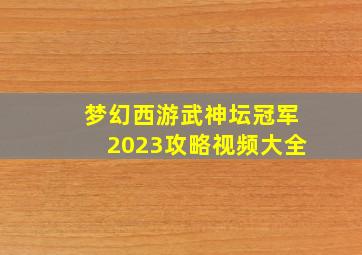 梦幻西游武神坛冠军2023攻略视频大全