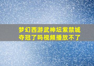 梦幻西游武神坛紫禁城夺冠了吗视频播放不了