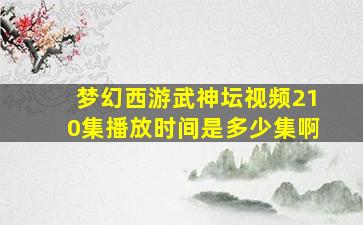 梦幻西游武神坛视频210集播放时间是多少集啊