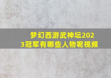 梦幻西游武神坛2023冠军有哪些人物呢视频