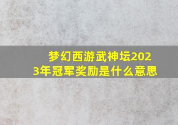 梦幻西游武神坛2023年冠军奖励是什么意思