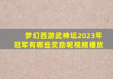 梦幻西游武神坛2023年冠军有哪些奖励呢视频播放