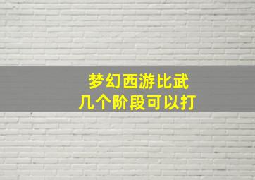 梦幻西游比武几个阶段可以打