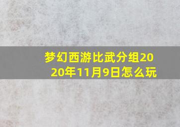 梦幻西游比武分组2020年11月9日怎么玩