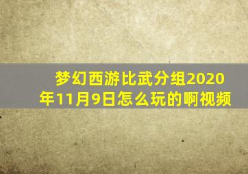 梦幻西游比武分组2020年11月9日怎么玩的啊视频