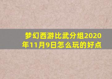 梦幻西游比武分组2020年11月9日怎么玩的好点