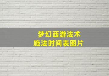 梦幻西游法术施法时间表图片