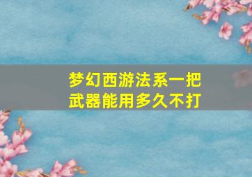 梦幻西游法系一把武器能用多久不打