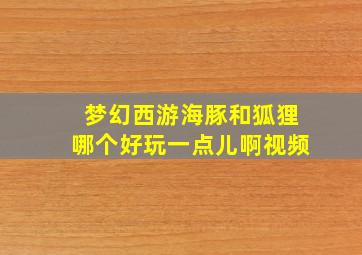 梦幻西游海豚和狐狸哪个好玩一点儿啊视频