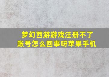 梦幻西游游戏注册不了账号怎么回事呀苹果手机