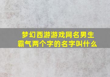 梦幻西游游戏网名男生霸气两个字的名字叫什么