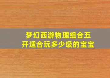 梦幻西游物理组合五开适合玩多少级的宝宝