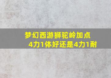 梦幻西游狮驼岭加点 4力1体好还是4力1耐