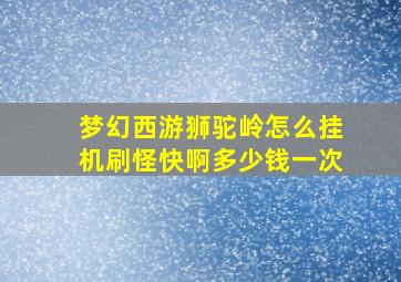 梦幻西游狮驼岭怎么挂机刷怪快啊多少钱一次