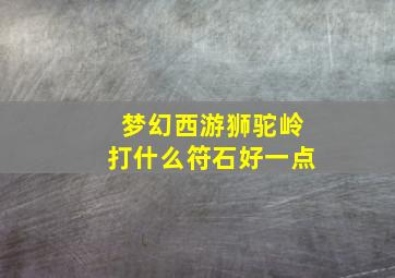 梦幻西游狮驼岭打什么符石好一点