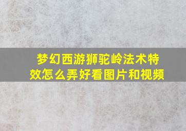 梦幻西游狮驼岭法术特效怎么弄好看图片和视频