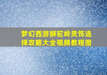 梦幻西游狮驼岭灵饰选择攻略大全视频教程图