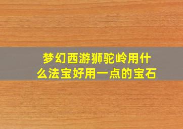 梦幻西游狮驼岭用什么法宝好用一点的宝石