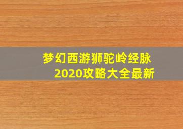 梦幻西游狮驼岭经脉2020攻略大全最新