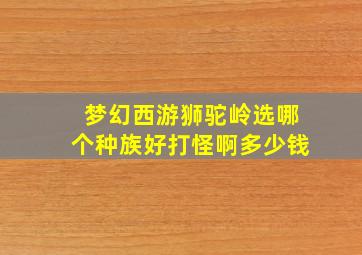 梦幻西游狮驼岭选哪个种族好打怪啊多少钱