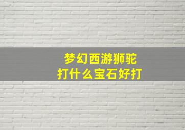 梦幻西游狮驼打什么宝石好打