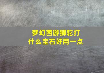 梦幻西游狮驼打什么宝石好用一点