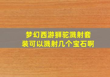 梦幻西游狮驼溅射套装可以溅射几个宝石啊