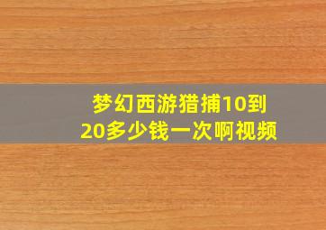 梦幻西游猎捕10到20多少钱一次啊视频