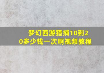 梦幻西游猎捕10到20多少钱一次啊视频教程