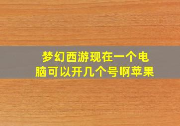 梦幻西游现在一个电脑可以开几个号啊苹果