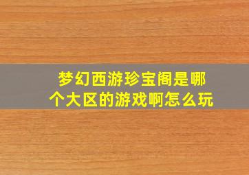 梦幻西游珍宝阁是哪个大区的游戏啊怎么玩