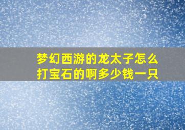 梦幻西游的龙太子怎么打宝石的啊多少钱一只