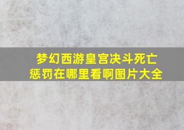 梦幻西游皇宫决斗死亡惩罚在哪里看啊图片大全