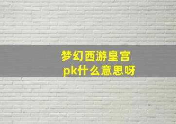 梦幻西游皇宫pk什么意思呀