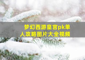 梦幻西游皇宫pk单人攻略图片大全视频