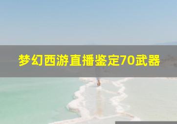 梦幻西游直播鉴定70武器