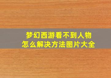 梦幻西游看不到人物怎么解决方法图片大全