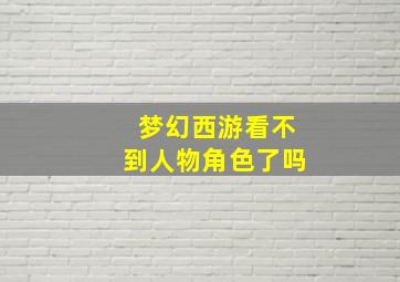 梦幻西游看不到人物角色了吗